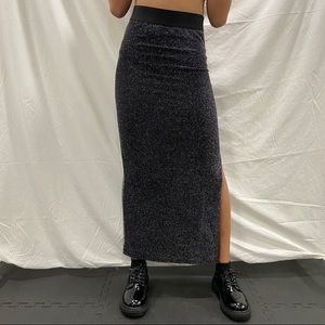 Black and silver long skirt